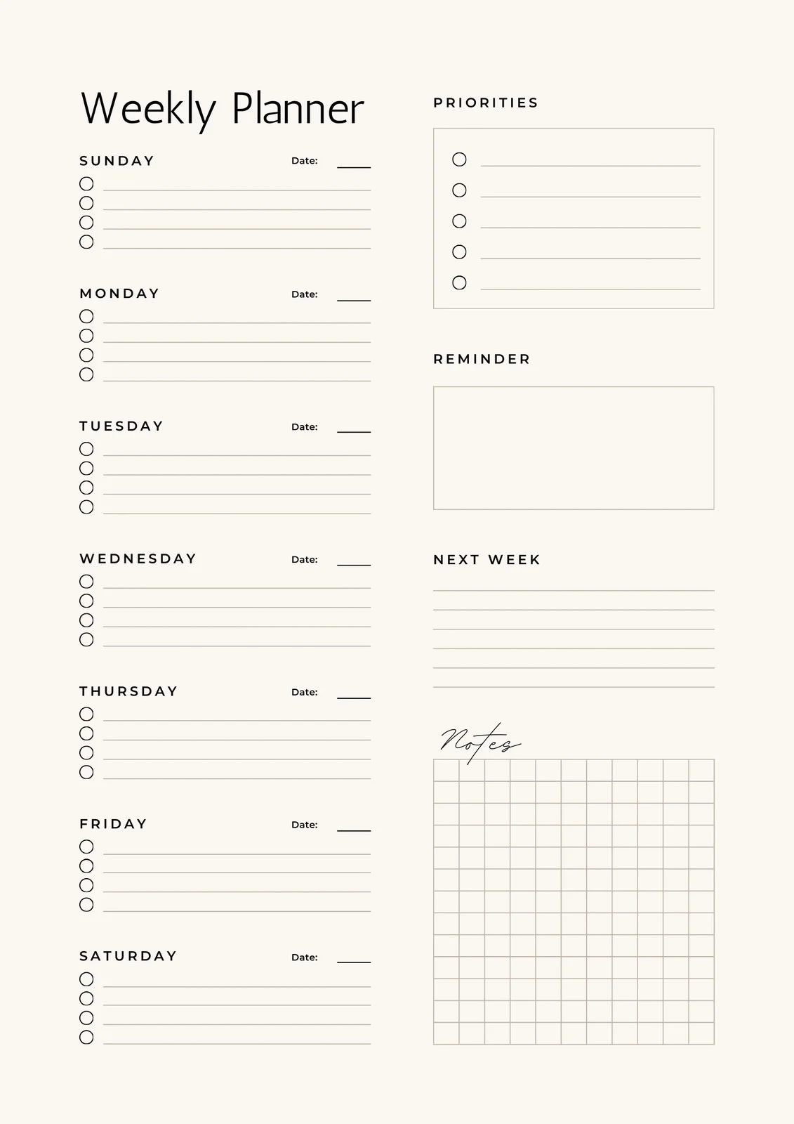 Free Printable Planner Templates To Customize Canva