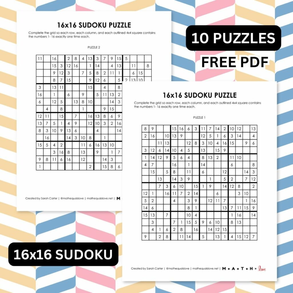 Free Printable Sudoku Puzzles PDF Downloads