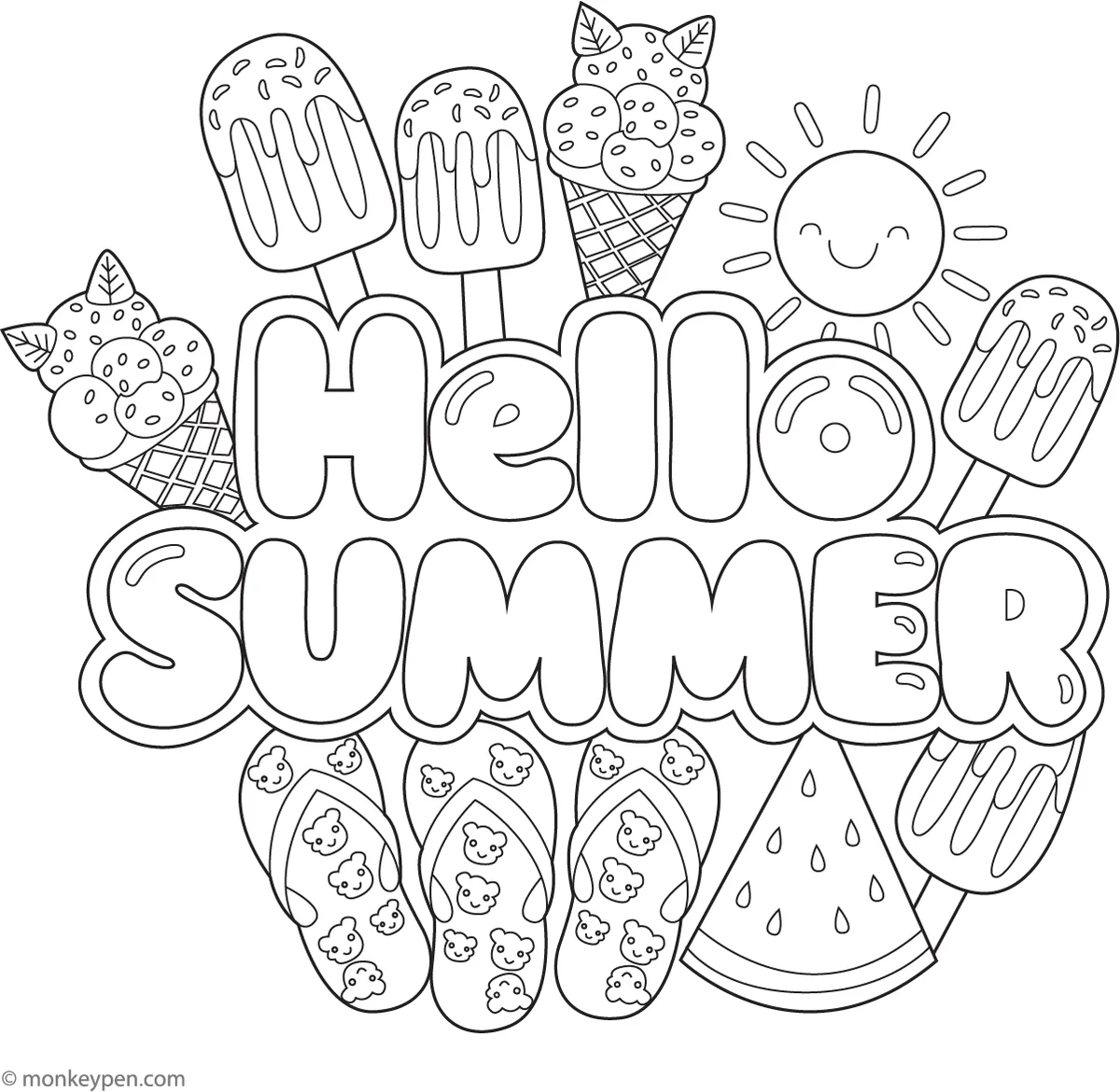 Free Printable Summer Coloring Book