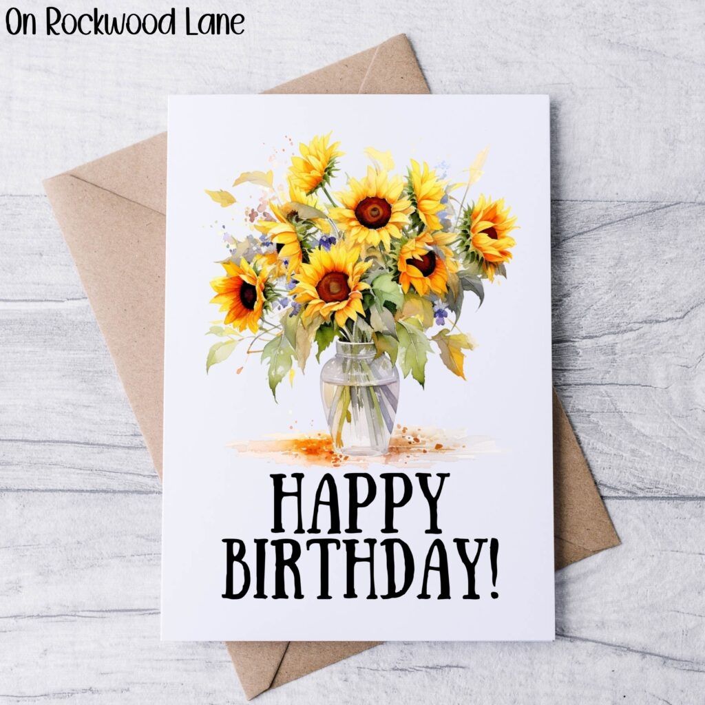 Free Printable Sunflower Birthday Card