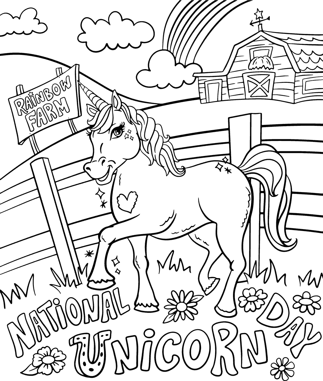 Free Printable Unicorn Coloring Pages Sheets