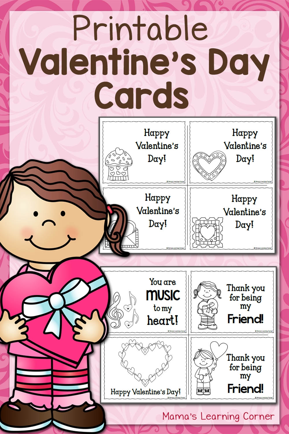 Free Printable Valentines Cards For School Color Your Own Mamas Learning Corner Free Printable Valentines Cards For School Color Your Own Mamas Learning Corner