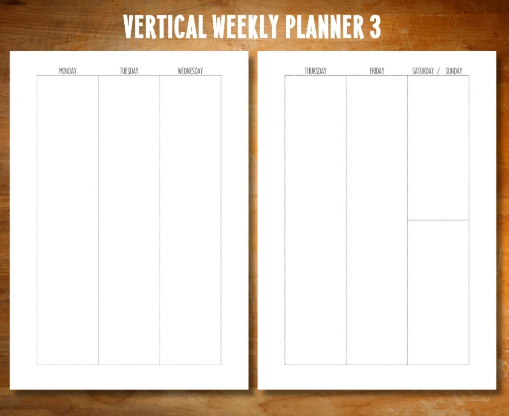 Free Printable Vertical Weekly Planner For A5 Size Planners Printables And Inspirations Free Printable Vertical Weekly Planner For A5 Size Planners Printables And Inspirations