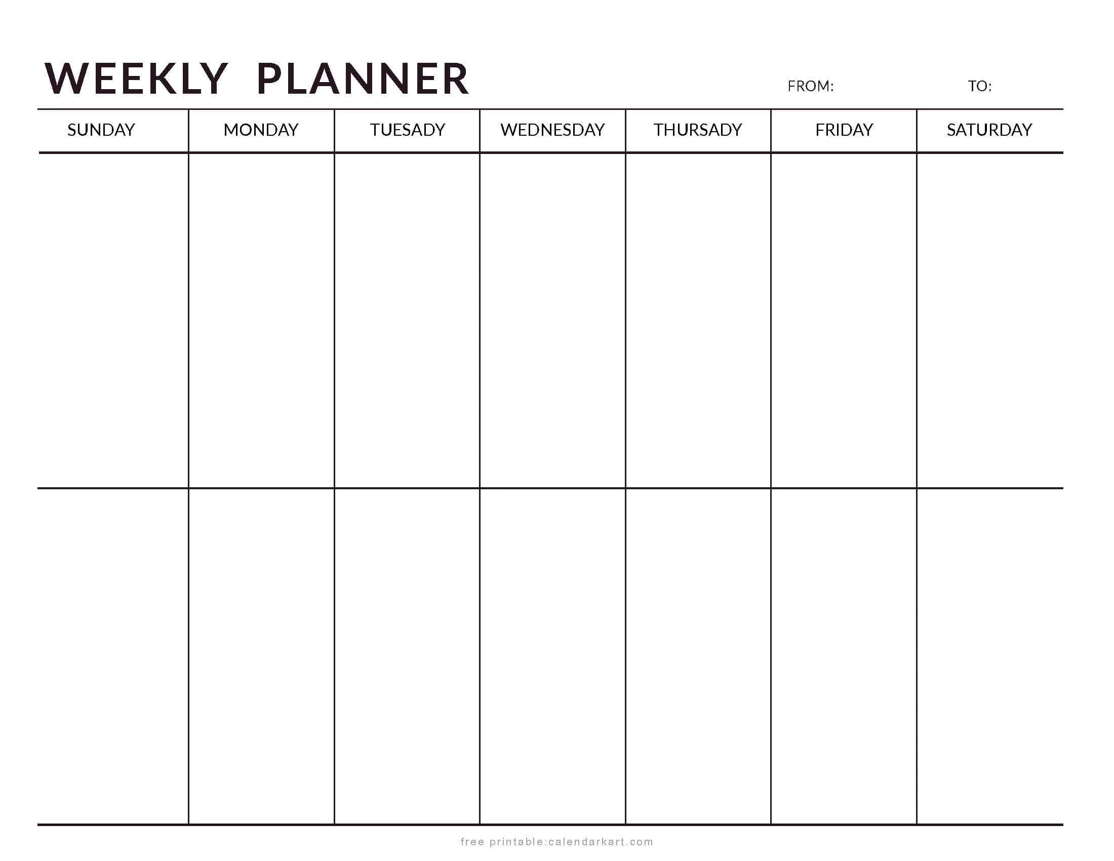 Free Printable Weekly Planner Templates CalendarKart