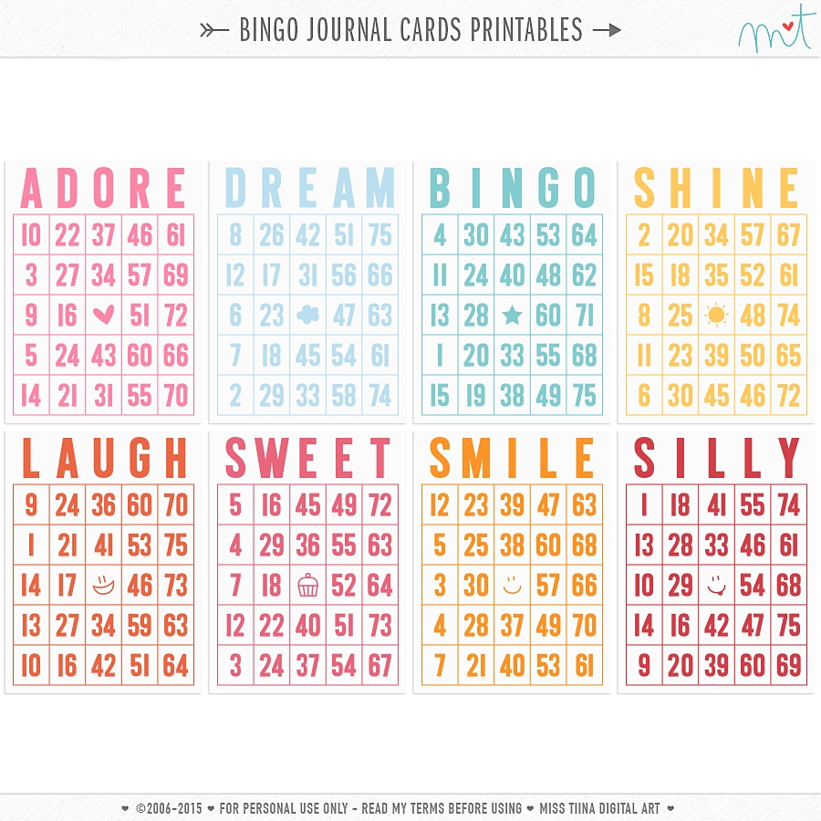FREE Printables Bingo Journal Cards Miss Tiina FREE Printables Bingo Journal Cards Miss Tiina