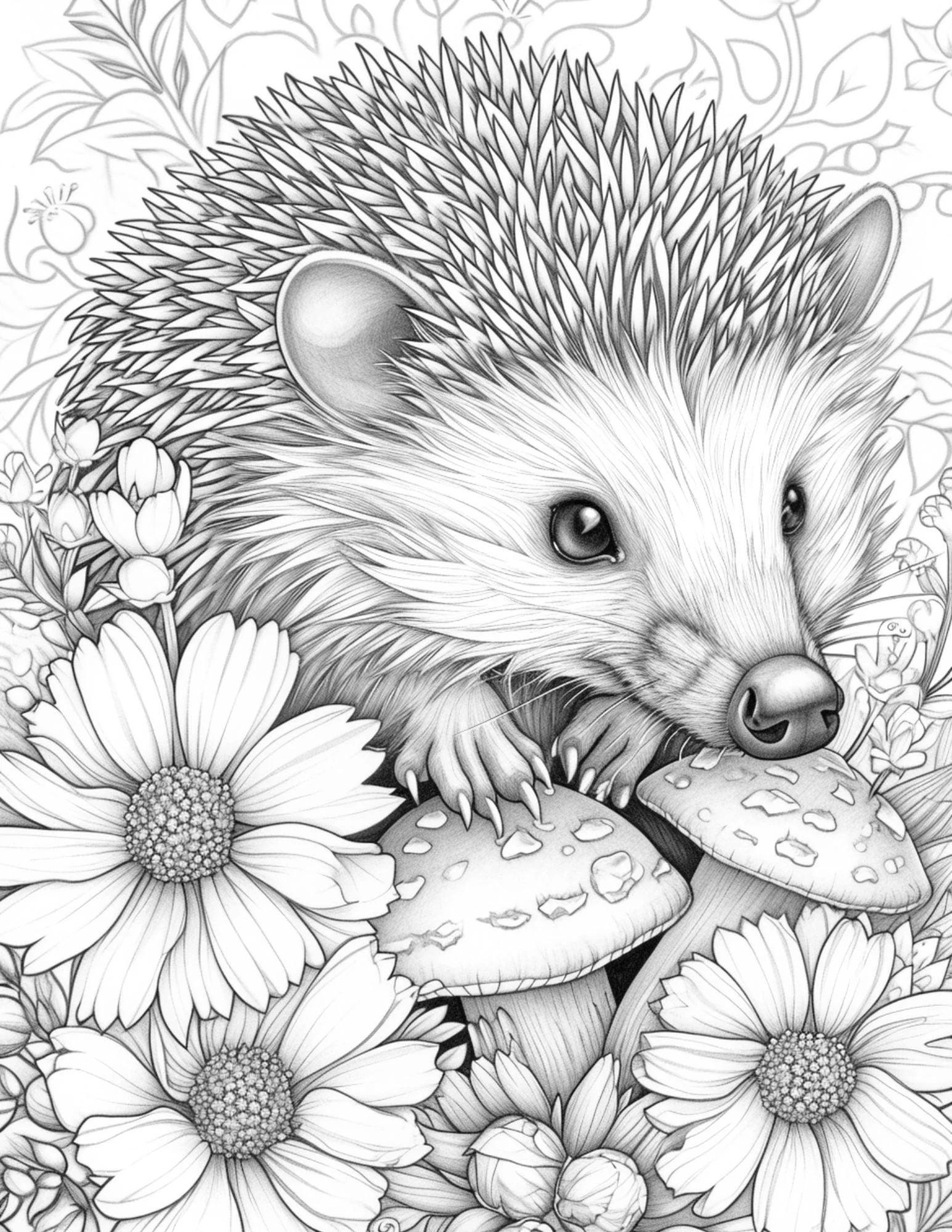 Free Spring Time Grayscale Adult Coloring Pages Printable PDF Instant RASPIEE
