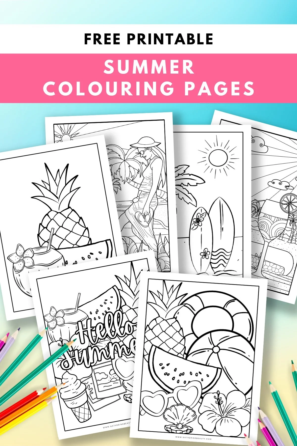 Free Summer Colouring Pages For Adults And Kids Gathering Beauty