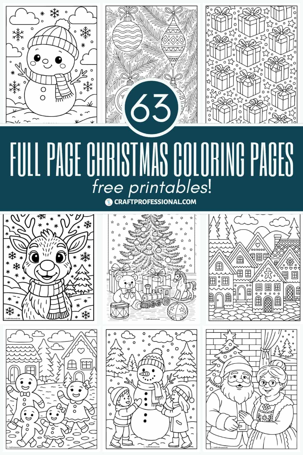 Full Page Christmas Coloring Pages Free Printables