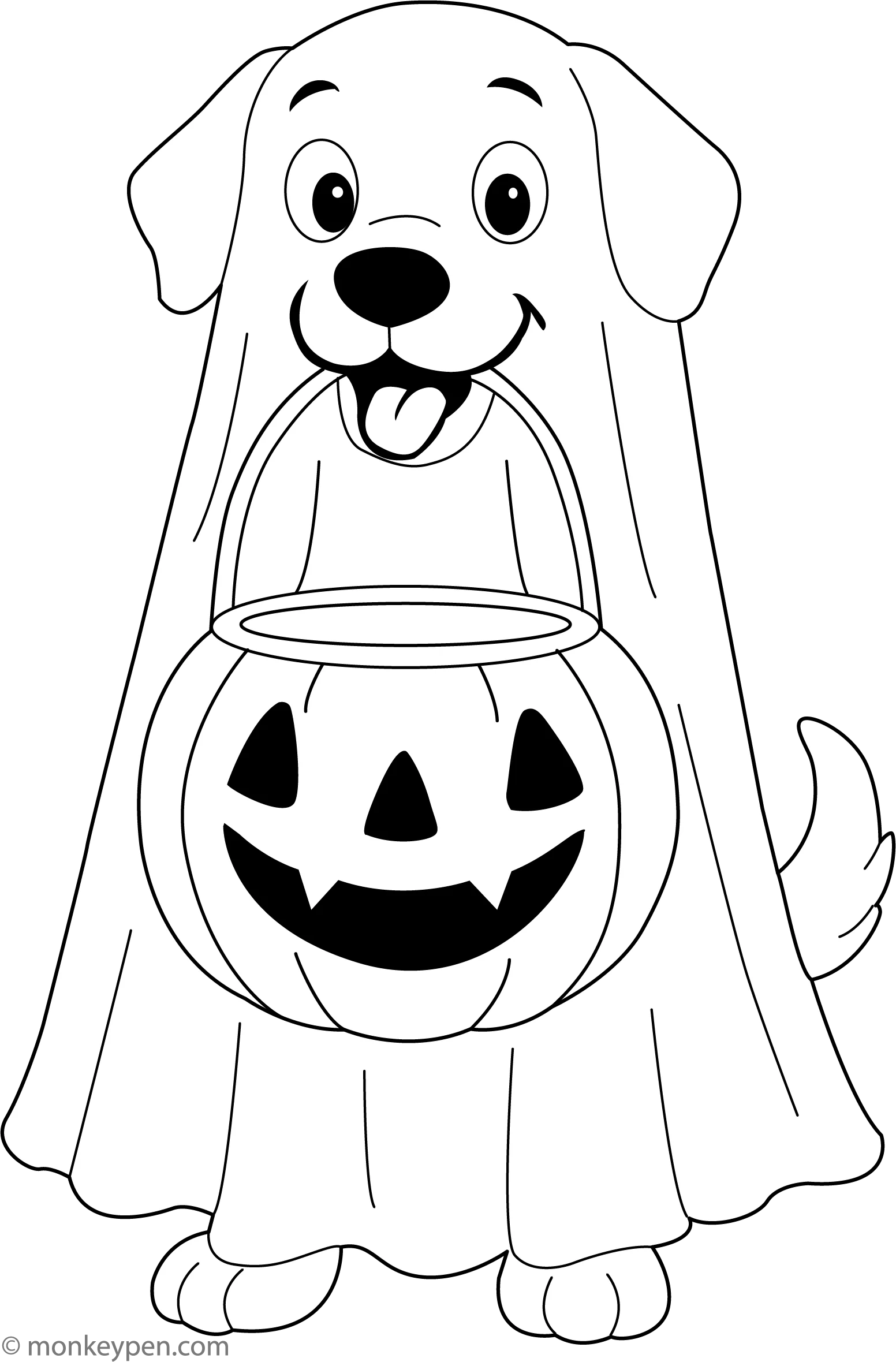 Ghost Dog Free Coloring Page PDF