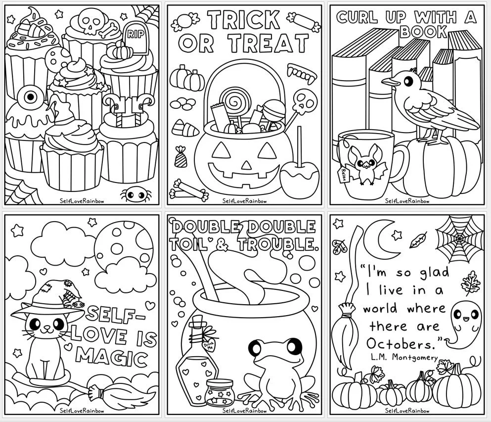 Halloween Coloring Pages SelfLoveRainbow