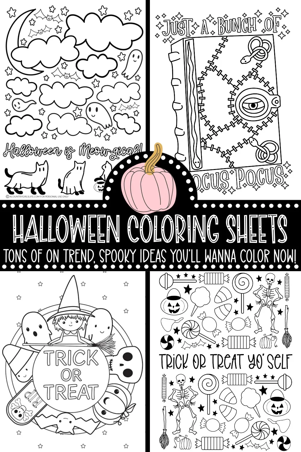 Halloween Coloring Sheets FREE A Country Girl s Life