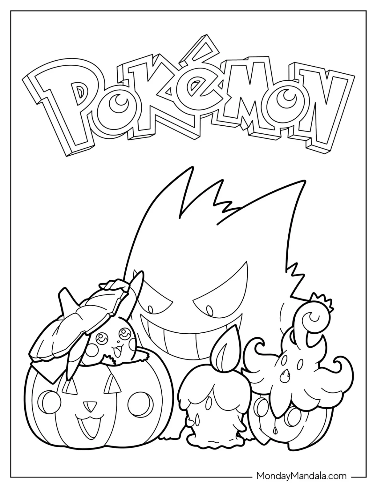Halloween Pokemon Coloring Pages Free PDF Printables