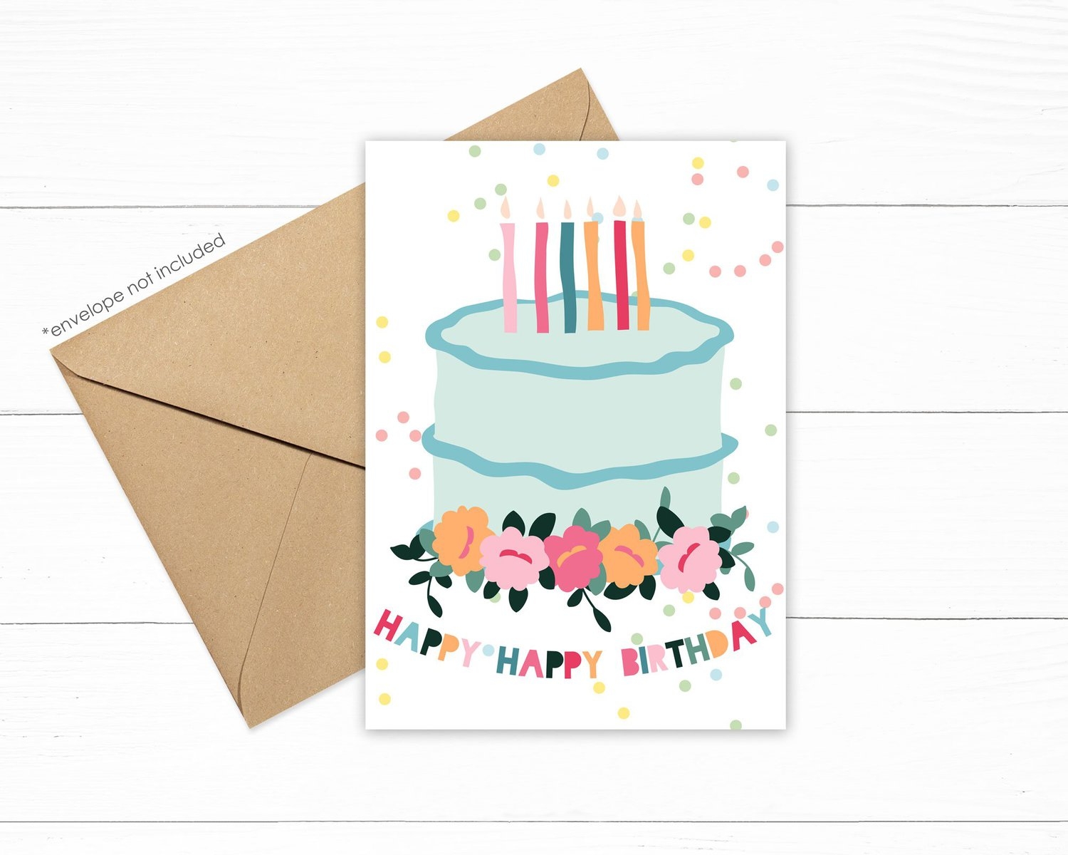 Happy Happy Birthday Printable Card 5x7 Lauras Crafty Life