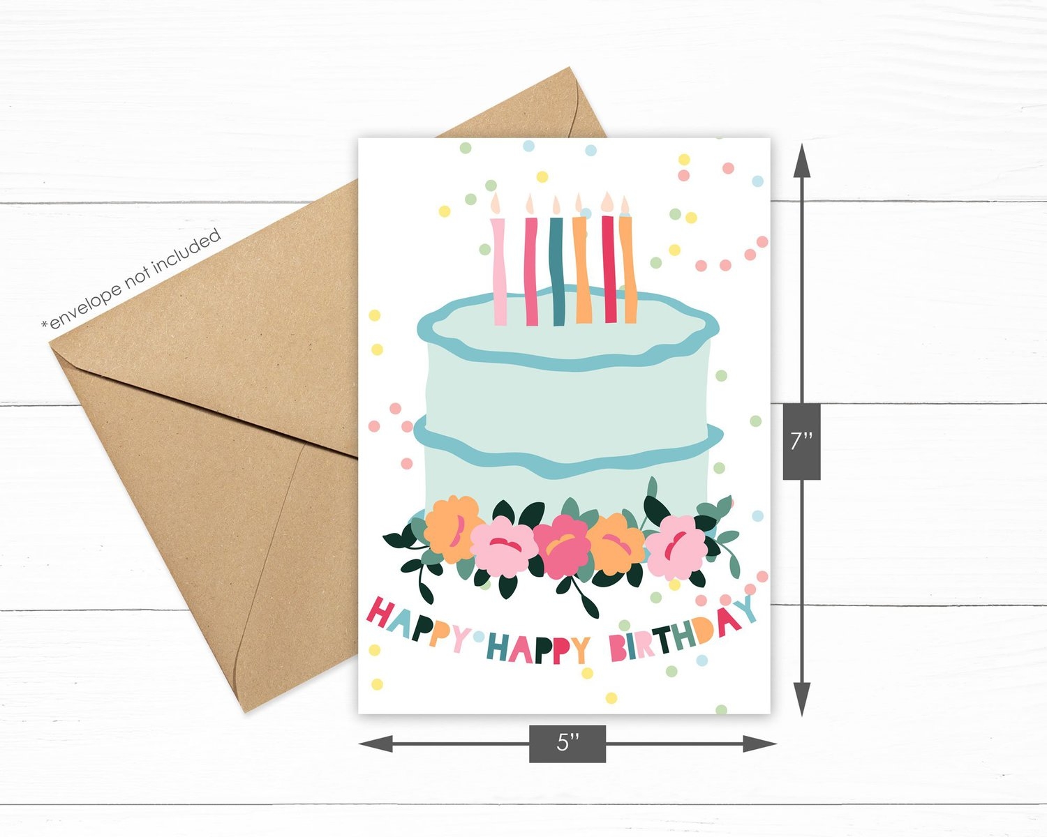 Happy Happy Birthday Printable Card 5x7 Lauras Crafty Life