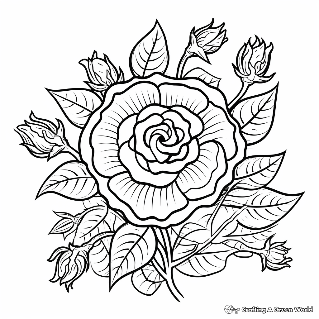 Hard Coloring Pages Of Flowers Free Printable 
