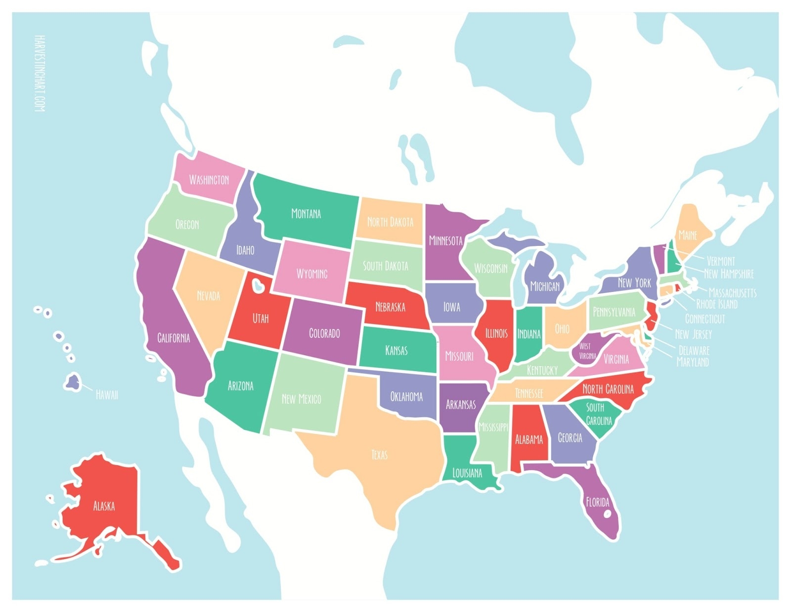 Harvesting Hart Free Cute U S Map Printable Download Harvesting Hart Free Cute U S Map Printable Download