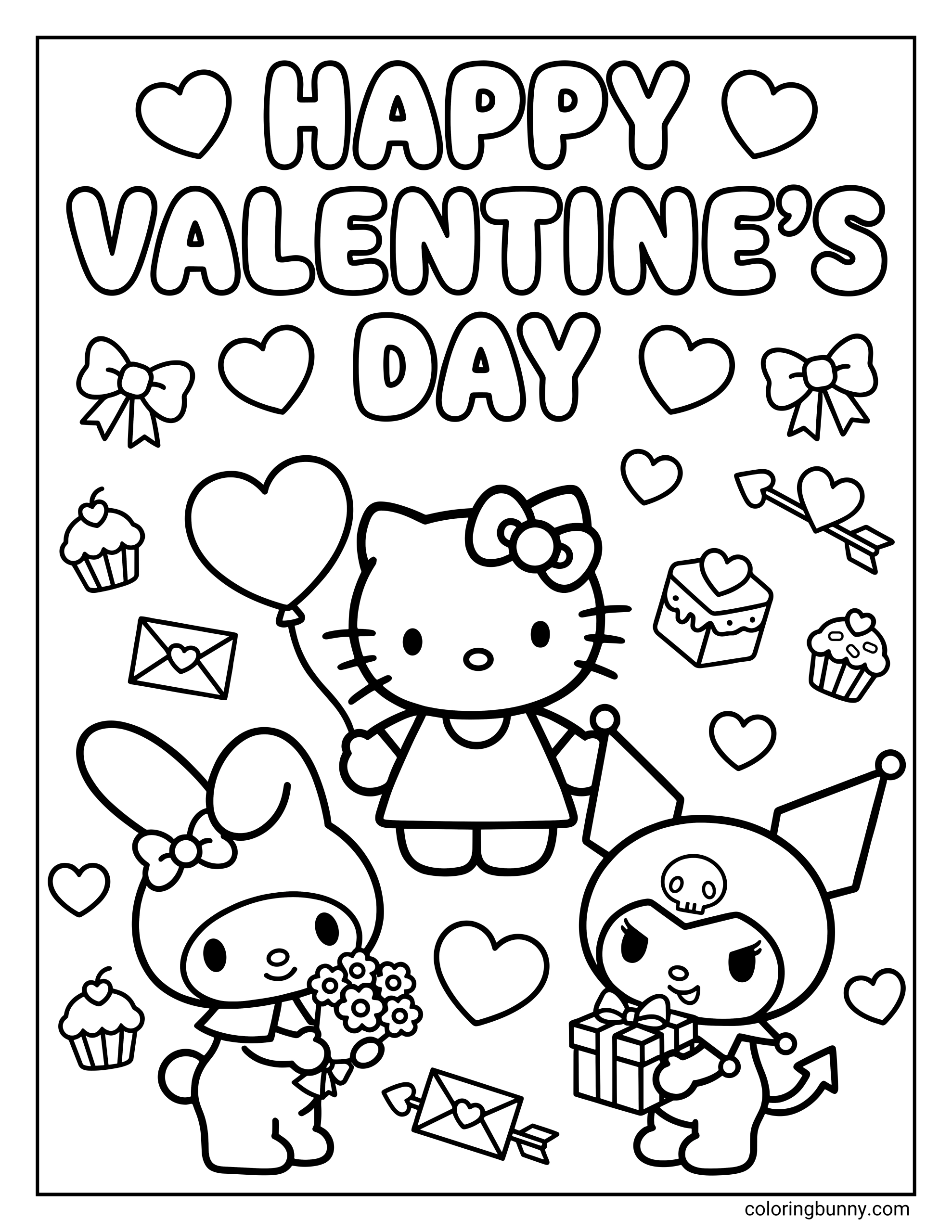 Hello Kitty Valentine s Day Coloring Pages 30 Free Printable PDFs 