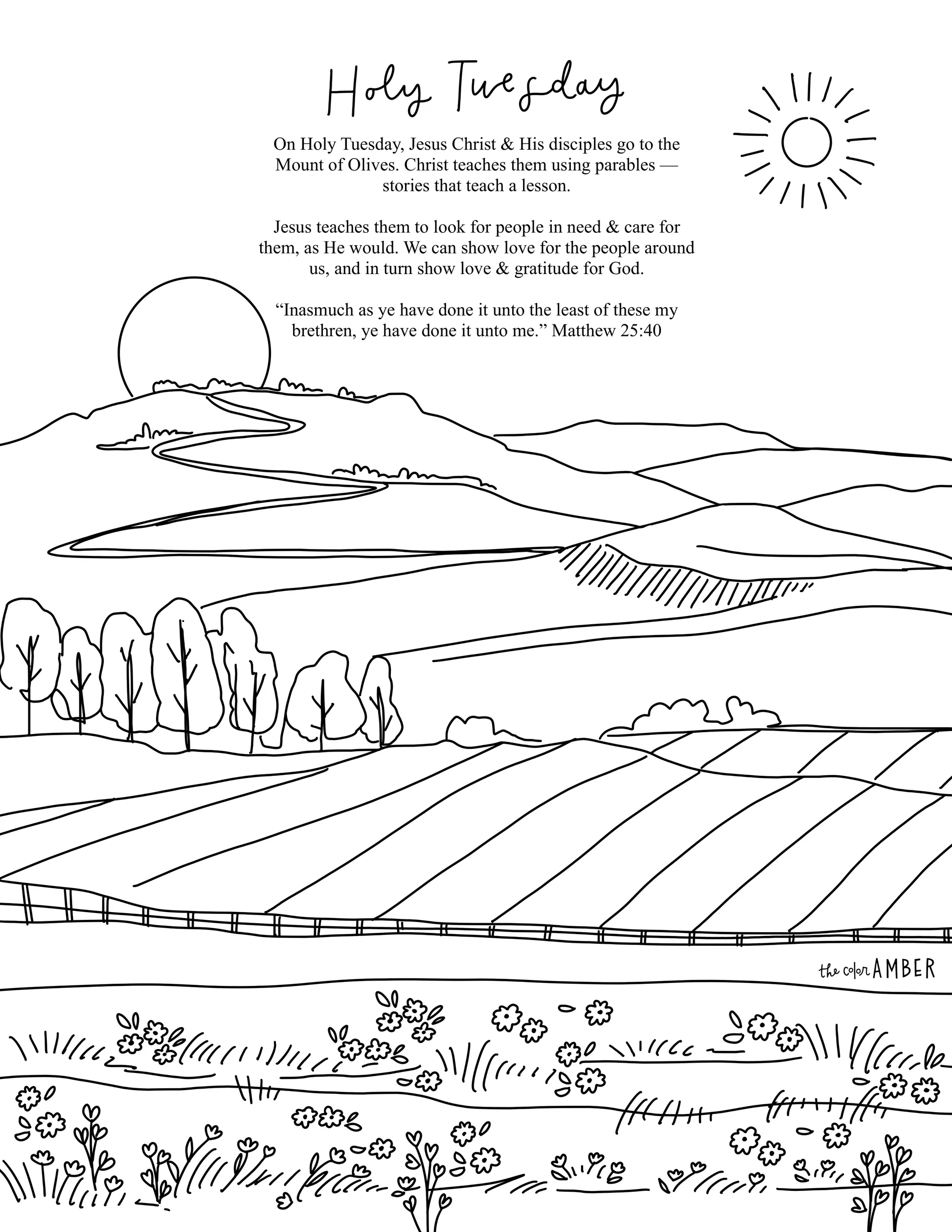 Holy Week Free Coloring Pages The Color Amber