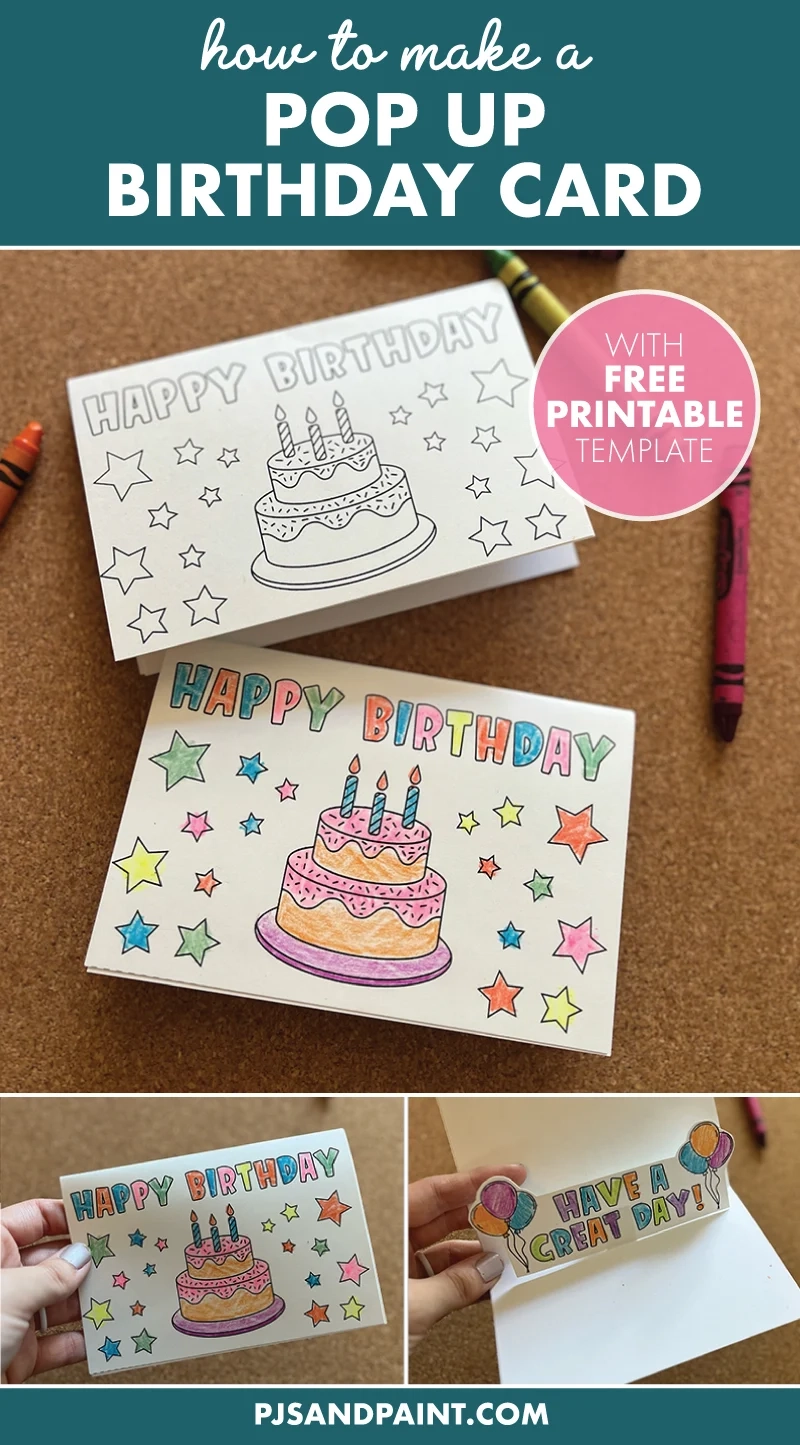 How To Make A Pop Up Birthday Card Free Printable Pjs And Paint