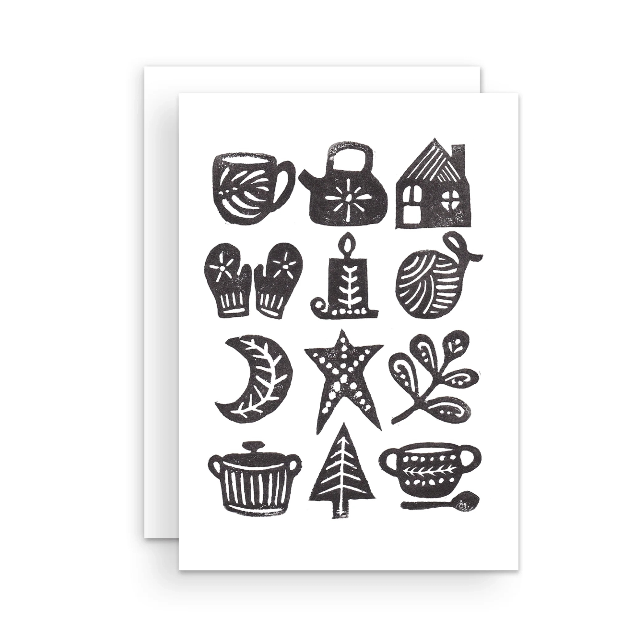 Hygge Winter Block Print Greeting Card The Handcrafted Story