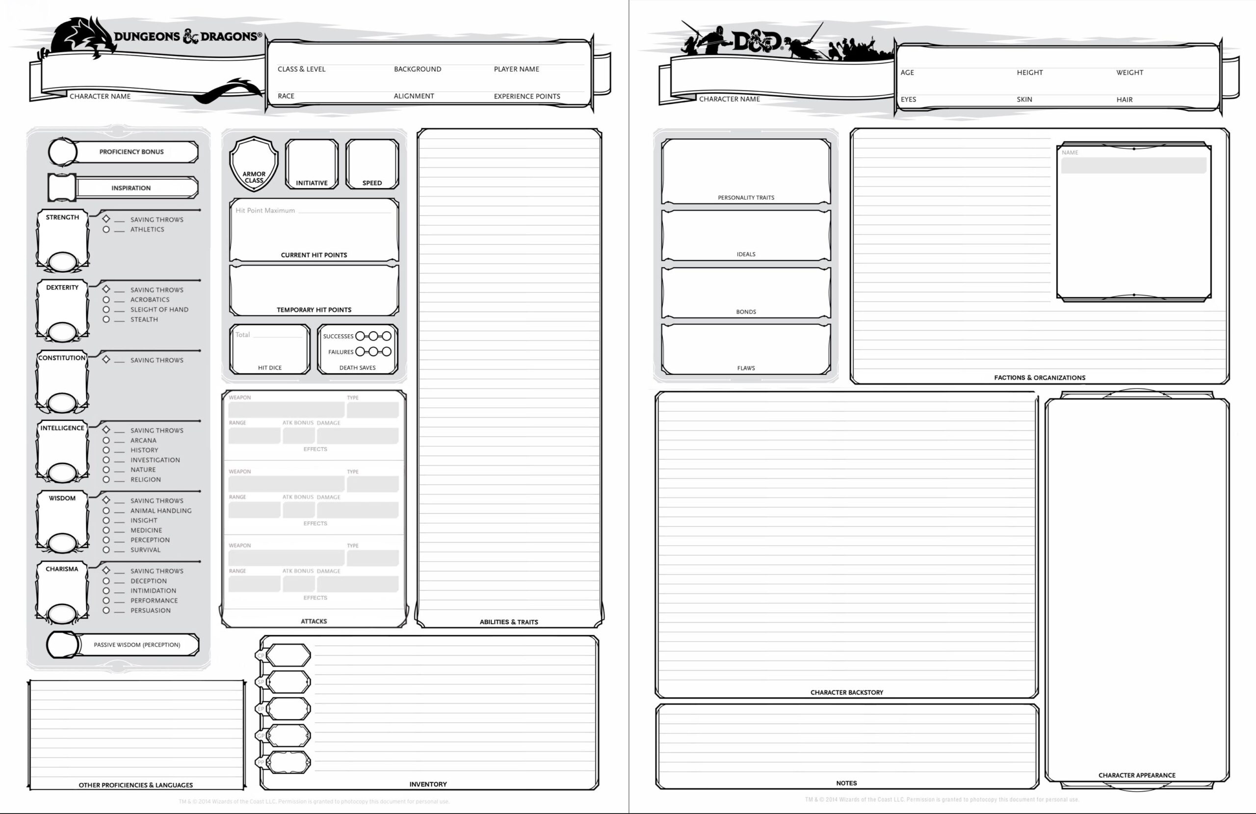 I Tried To Improve The 5e Character Sheet OC R DnD