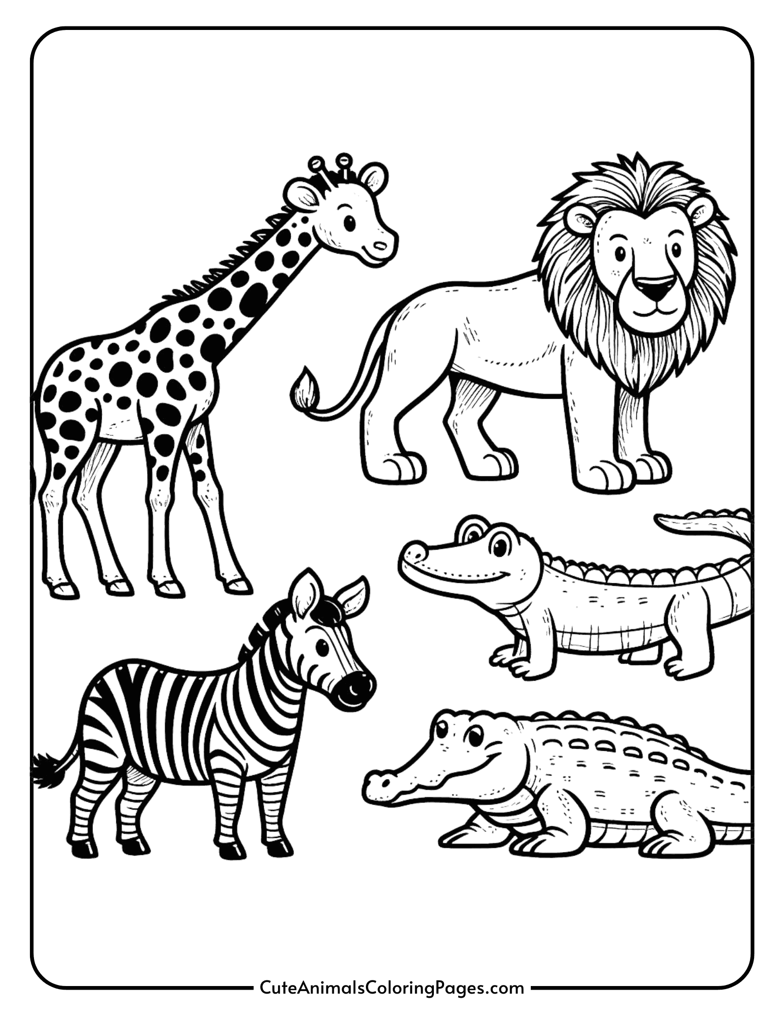 Jungle Animals Coloring Pages Free Printable Pages Cute Animals Coloring Pages Jungle Animals Coloring Pages Free Printable Pages Cute Animals Coloring Pages
