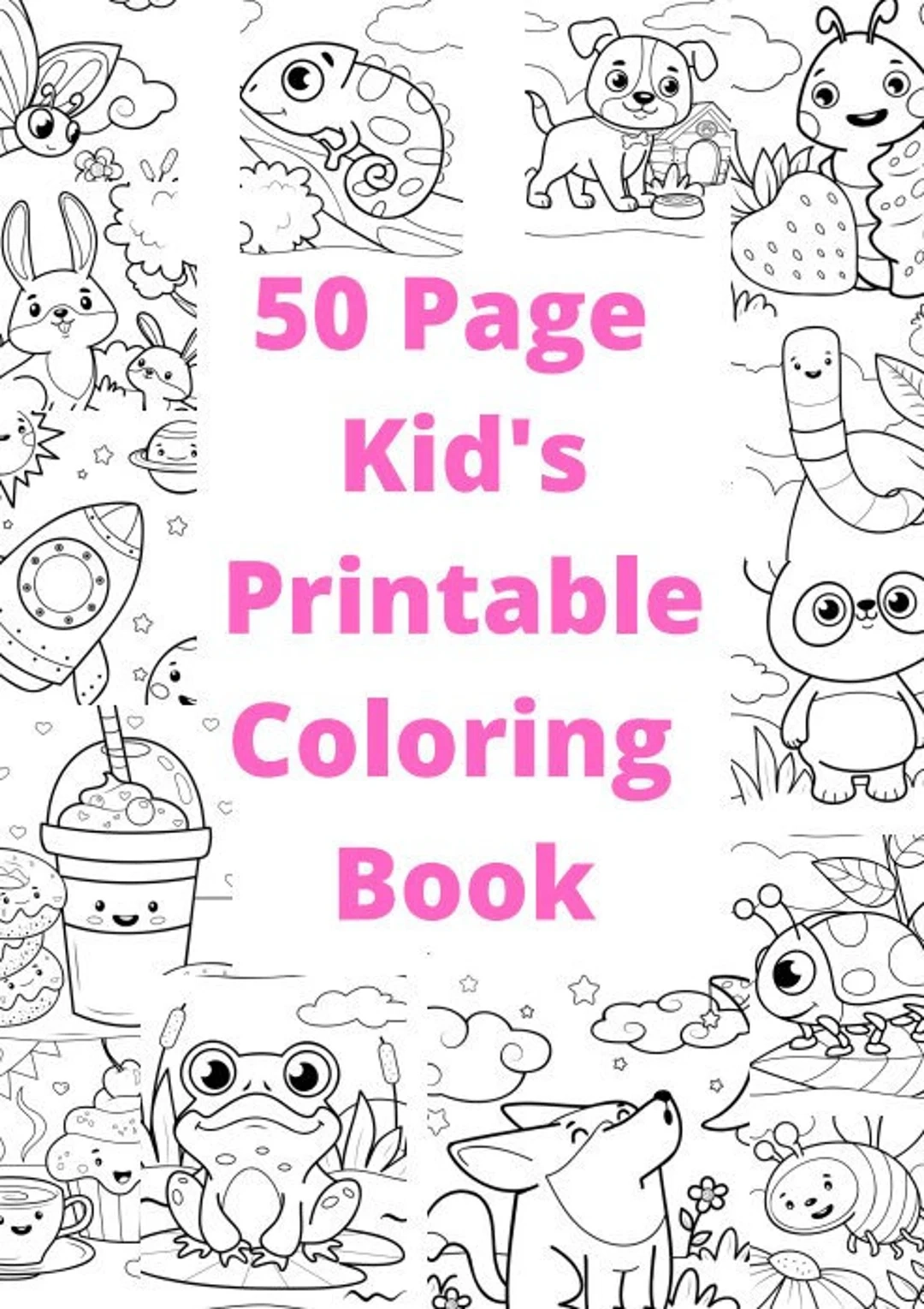 Kids Printable Coloring Book Etsy