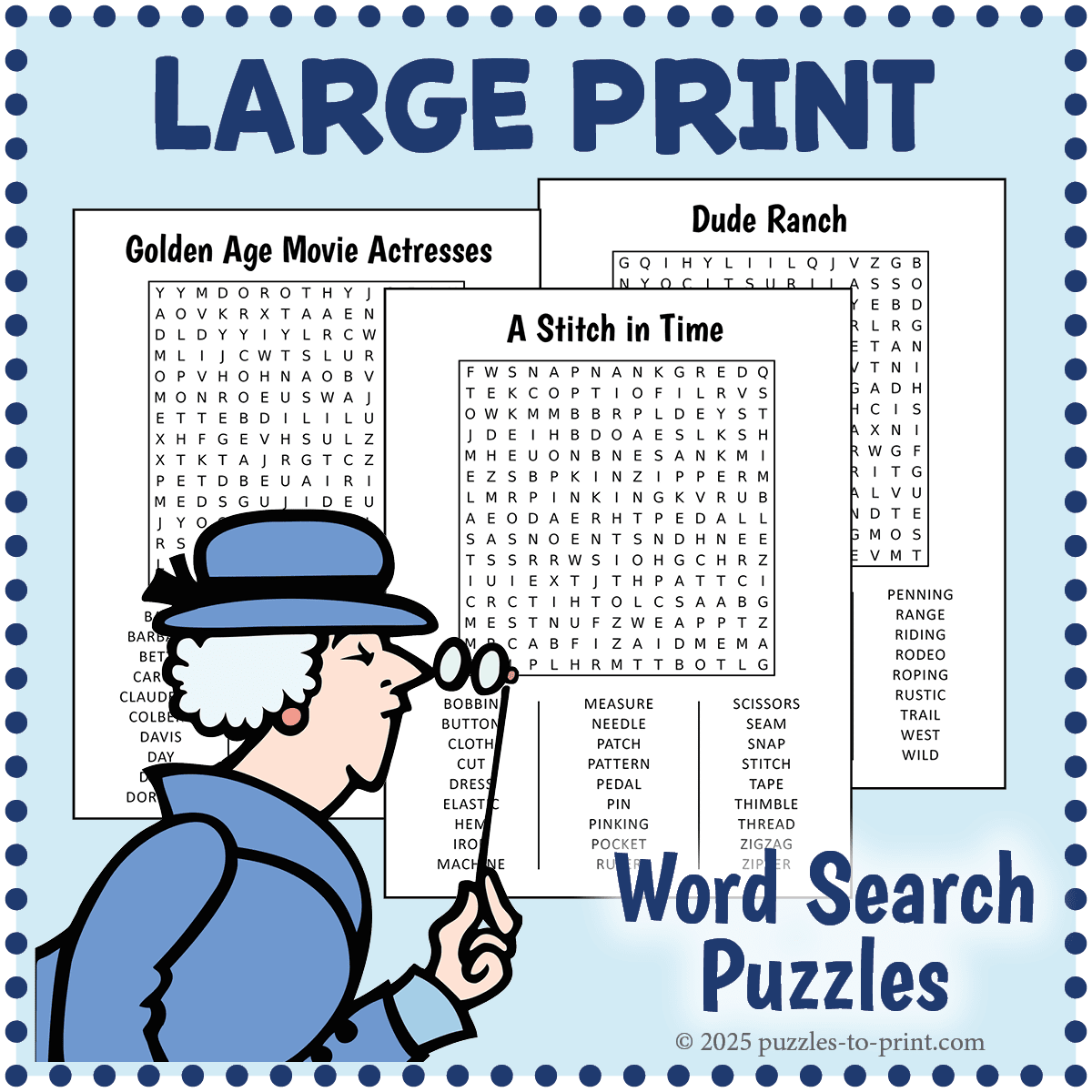 Large Print Word Search Puzzles