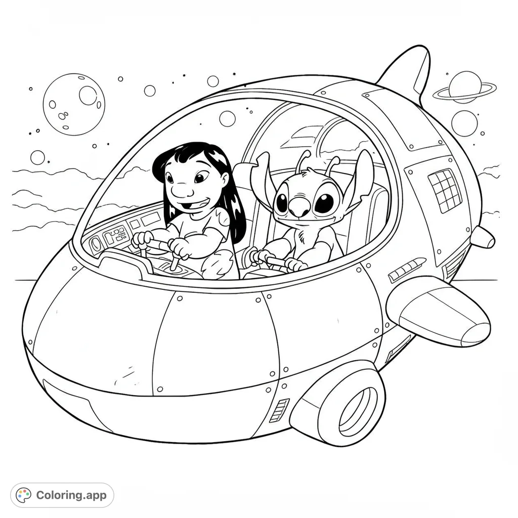 Lilo And Stitch Spaceship Adventure Coloring app