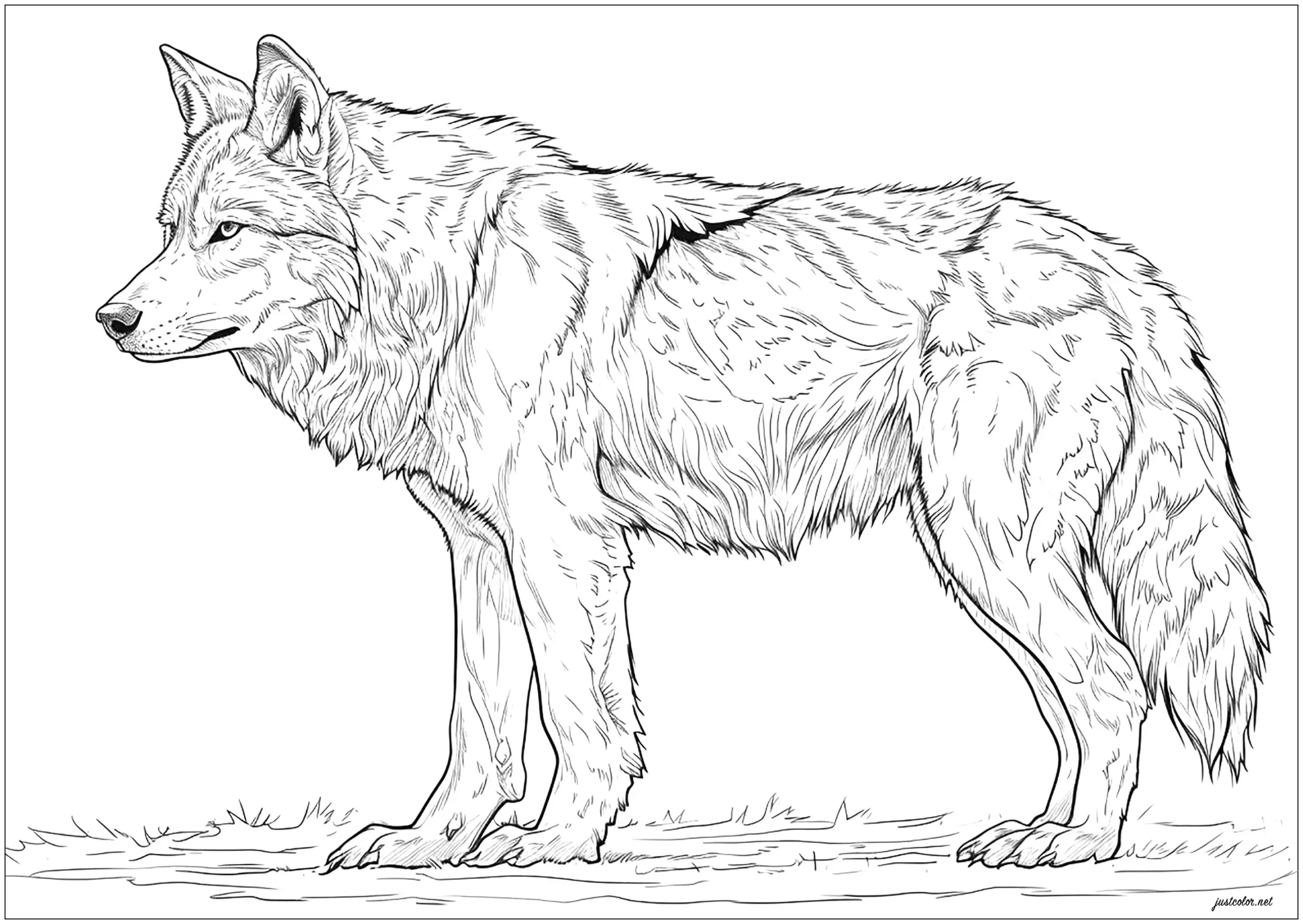 Majestic Wolf In A Very Realistic Design Wolf Coloring Pages For Adults Majestic Wolf In A Very Realistic Design Wolf Coloring Pages For Adults