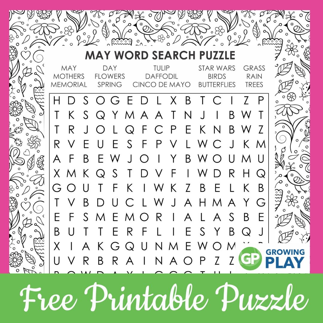 May Word Search Printable Free Growing Play May Word Search Printable Free Growing Play