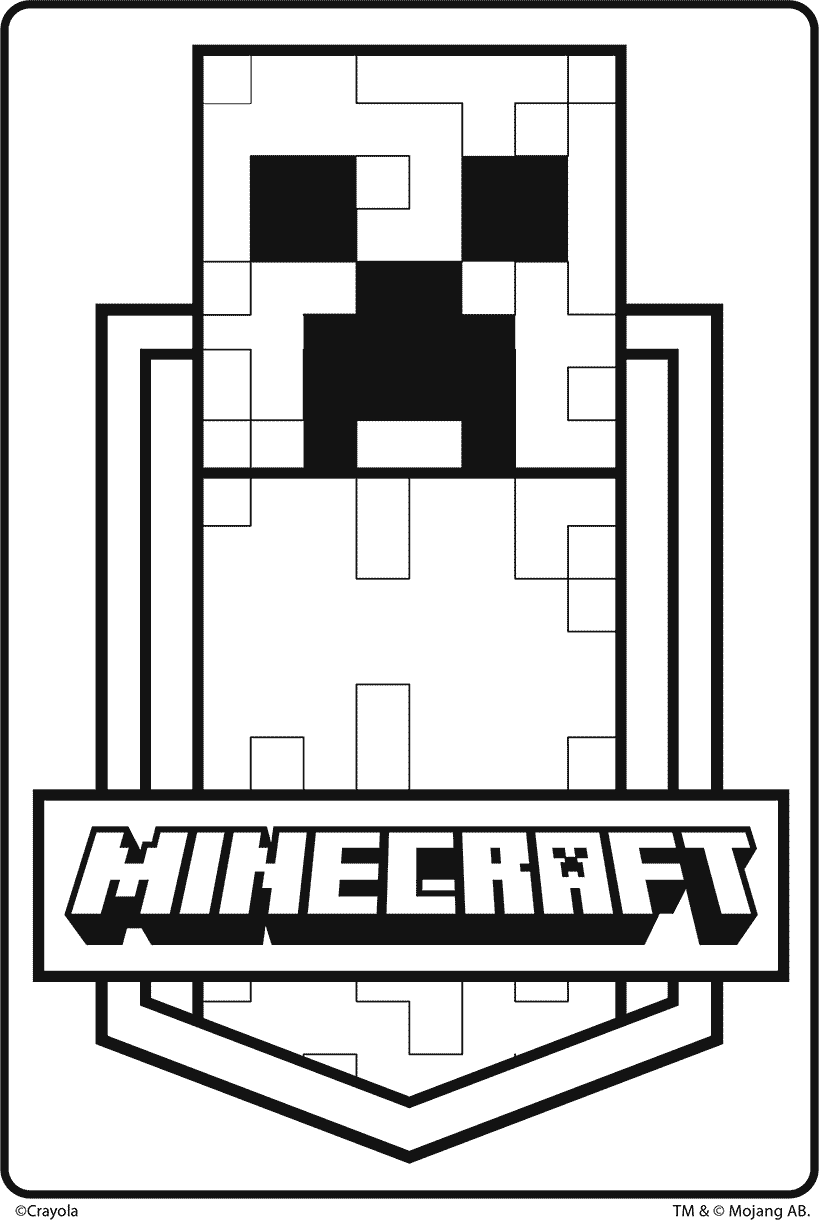 Minecraft Coloring Page For Kids