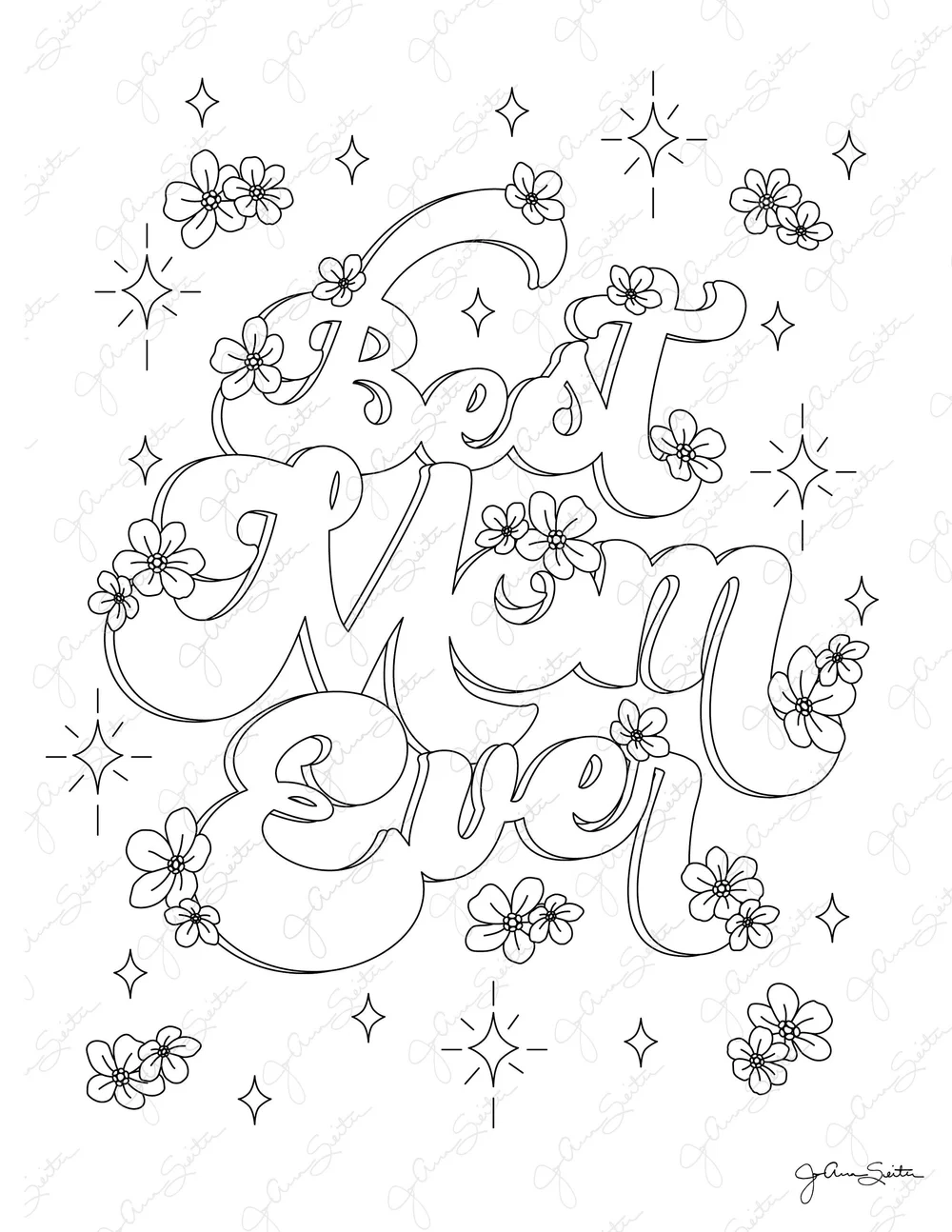 Mother s Day Coloring Pages Set Of 3 Floral Printable Coloring Sheets JoAnna Seiter