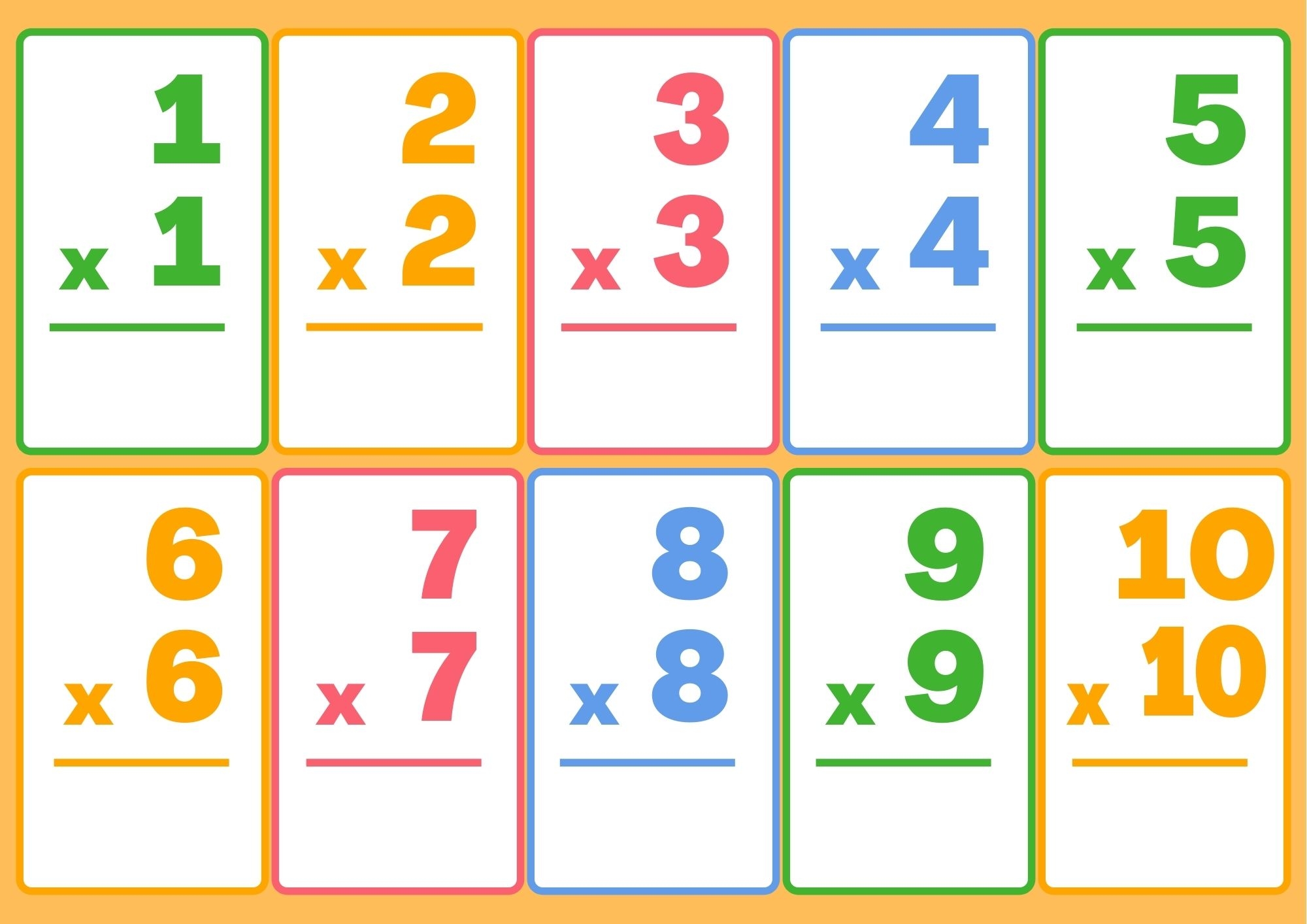 Multiplication Flashcards Graphic By Lorify Printables Creative Fabrica