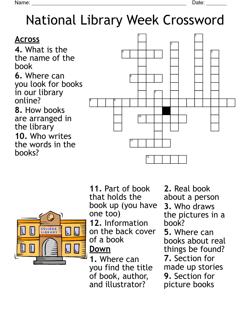 National Library Week Crossword WordMint