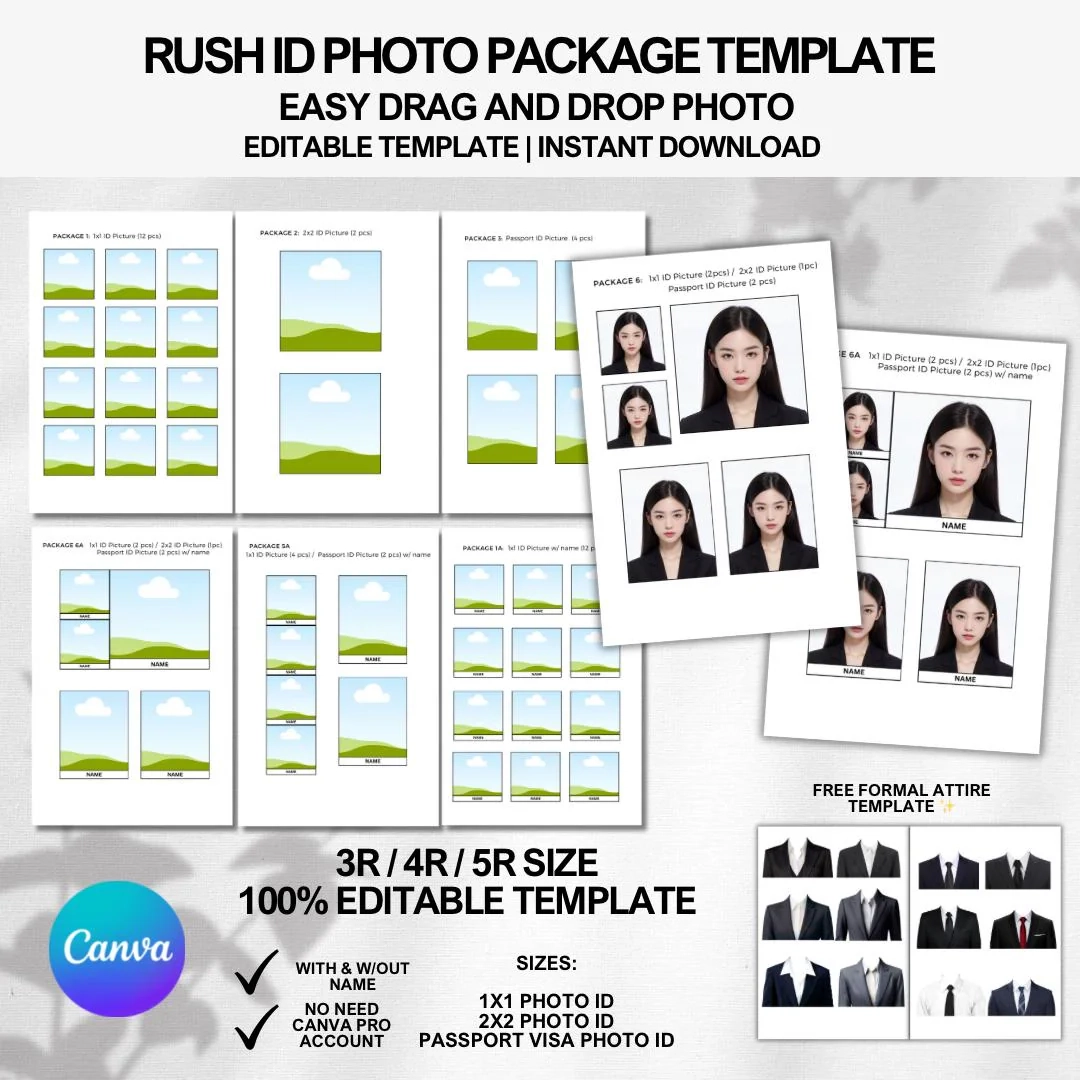Photo Rush Id Template Etsy