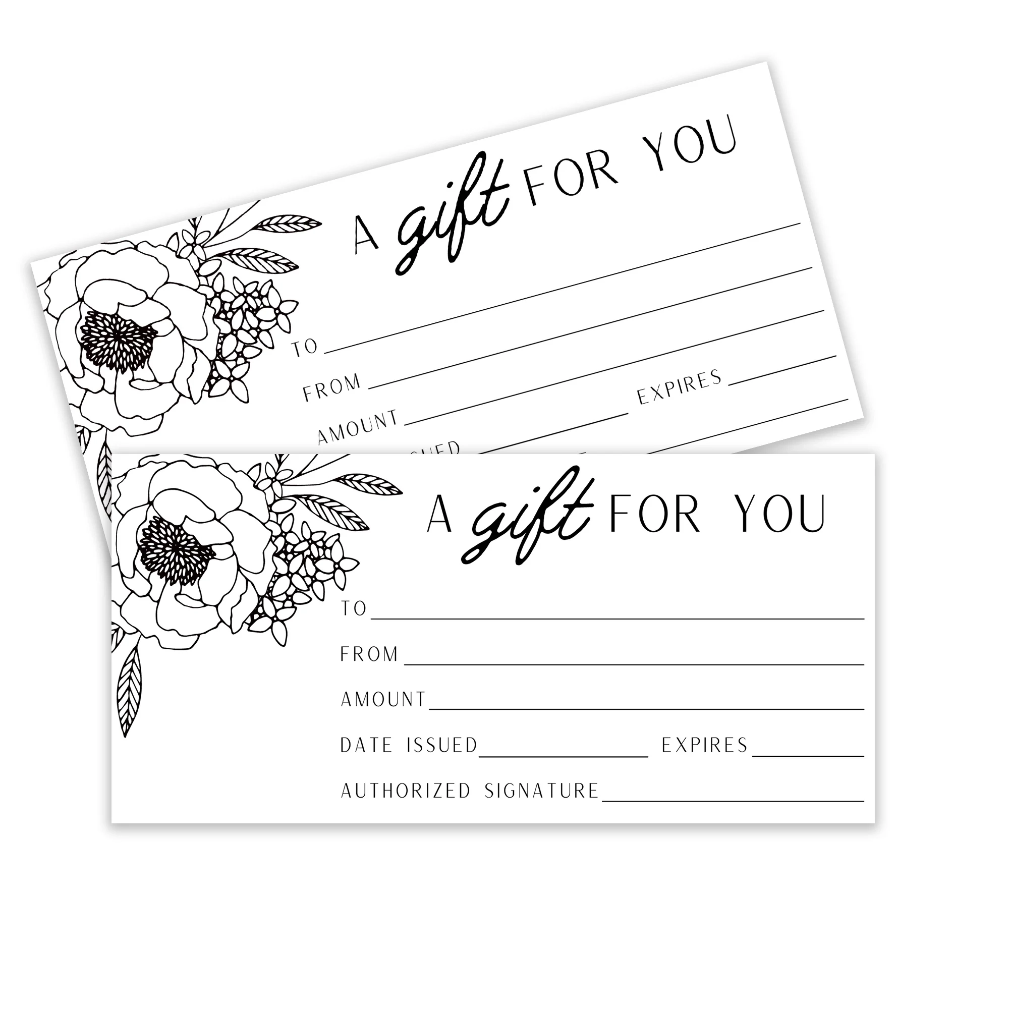 Pre Printed Gift Certificates On Discount Card Stock For Business CutCardStock