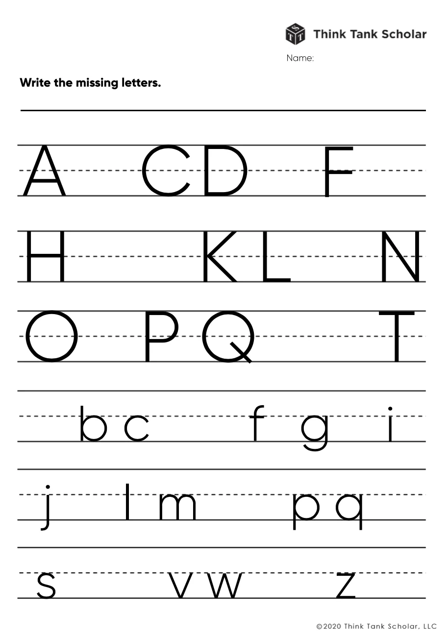 Preschool Worksheets Printable PDF Free Think Tank Scholar