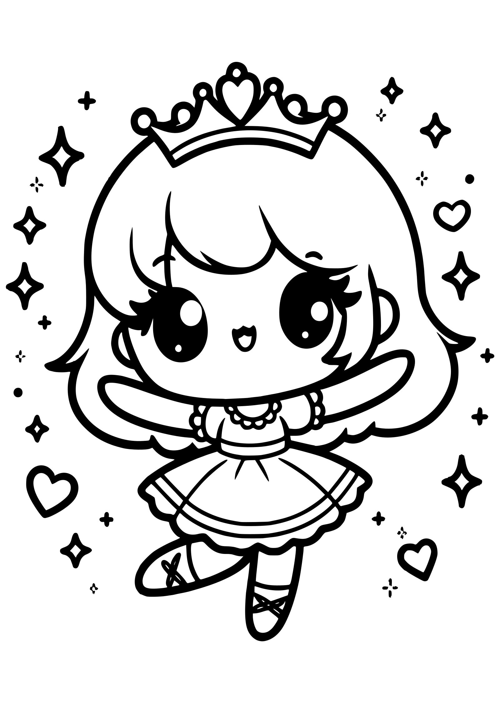 Princess 13 Coloring Page Drawing Free Printable Nurieworld