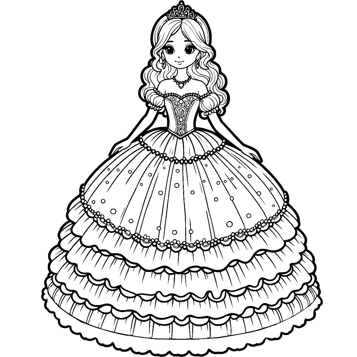 Princess Coloring Page To Print free PDF Lilocolors