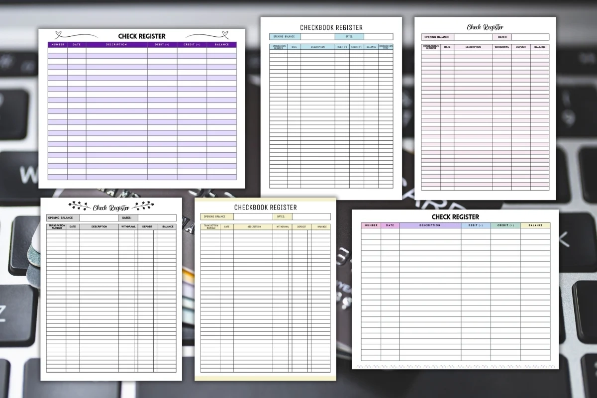 Printable Check Registers Free PDFs