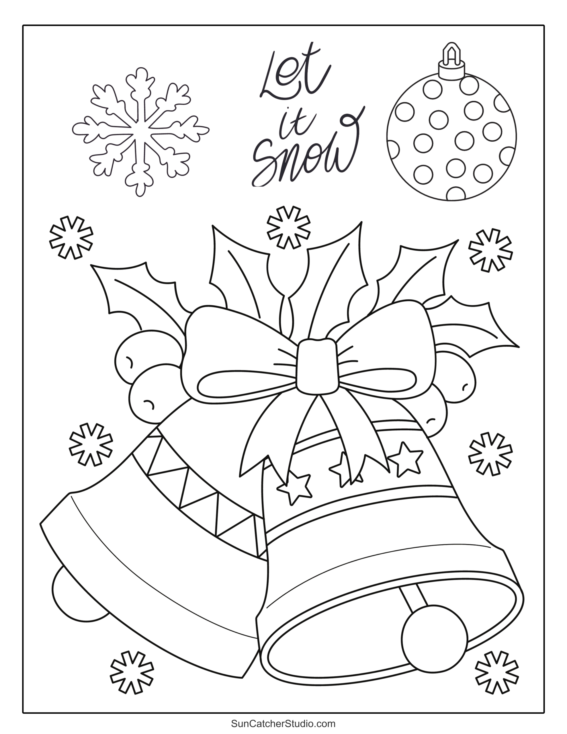 Printable Christmas Coloring Pages And Coloring Sheets Free Printables Lettering SVG Files Tools Apps
