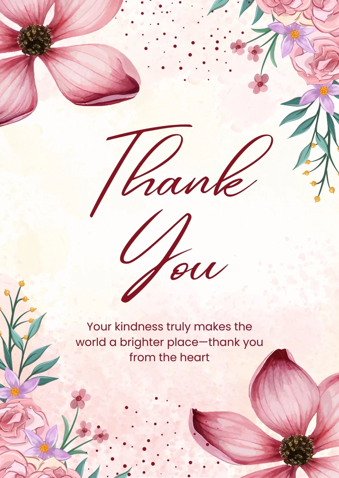 Printable Customizable Thank You Card Templates Canva