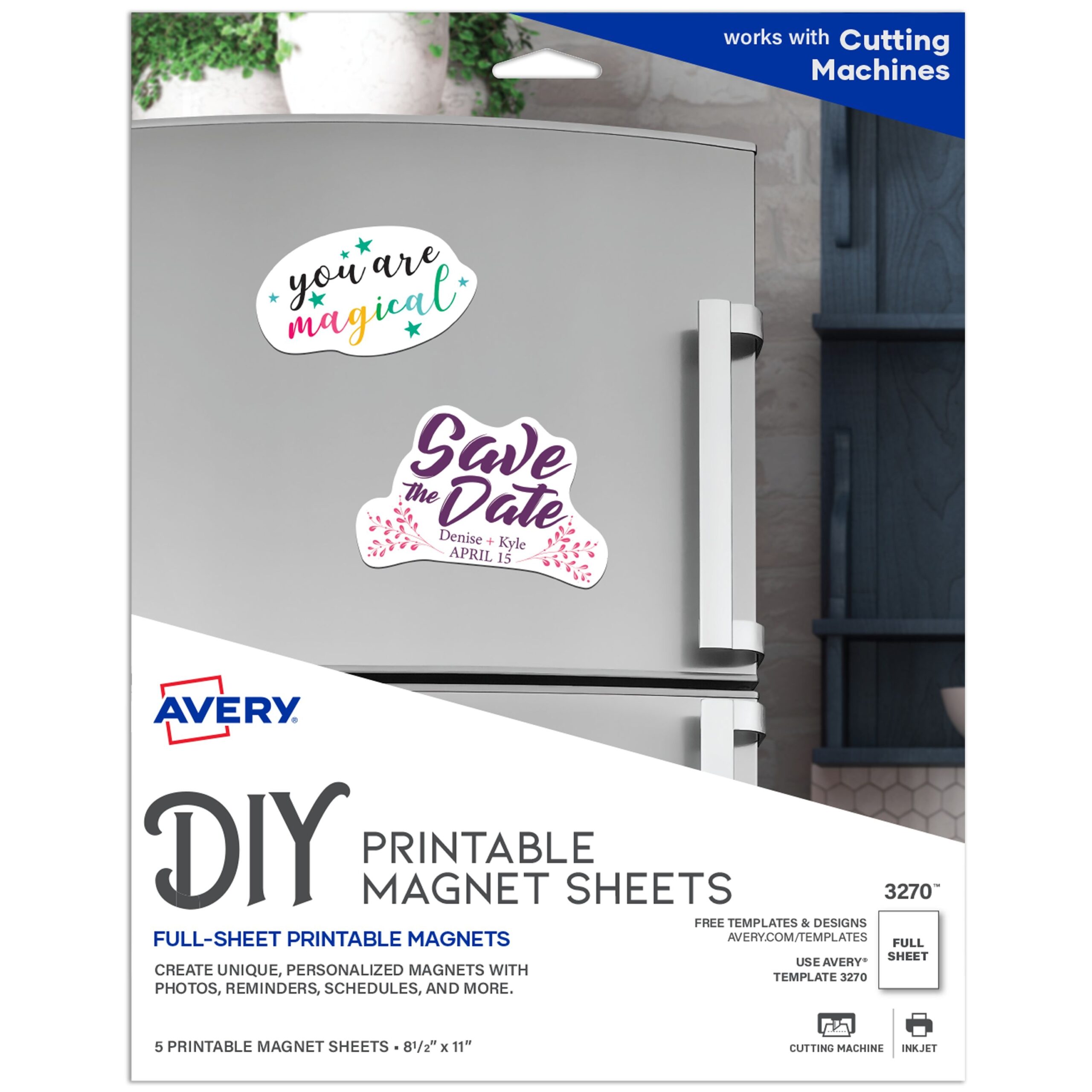 Printable Magnet Sheets 8 5 X 11 Matte White 3270 Avery