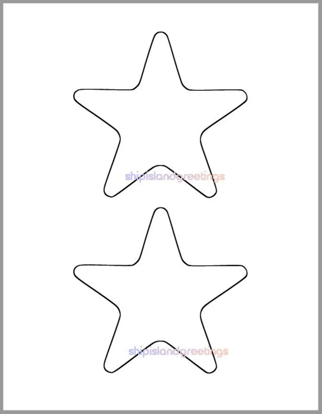 Printable Star Template 4 5 Inch Starfish Cutout baby Shower Decor diy 4th Of July kids Crafts coloring Page classroom Decor printable Star Etsy