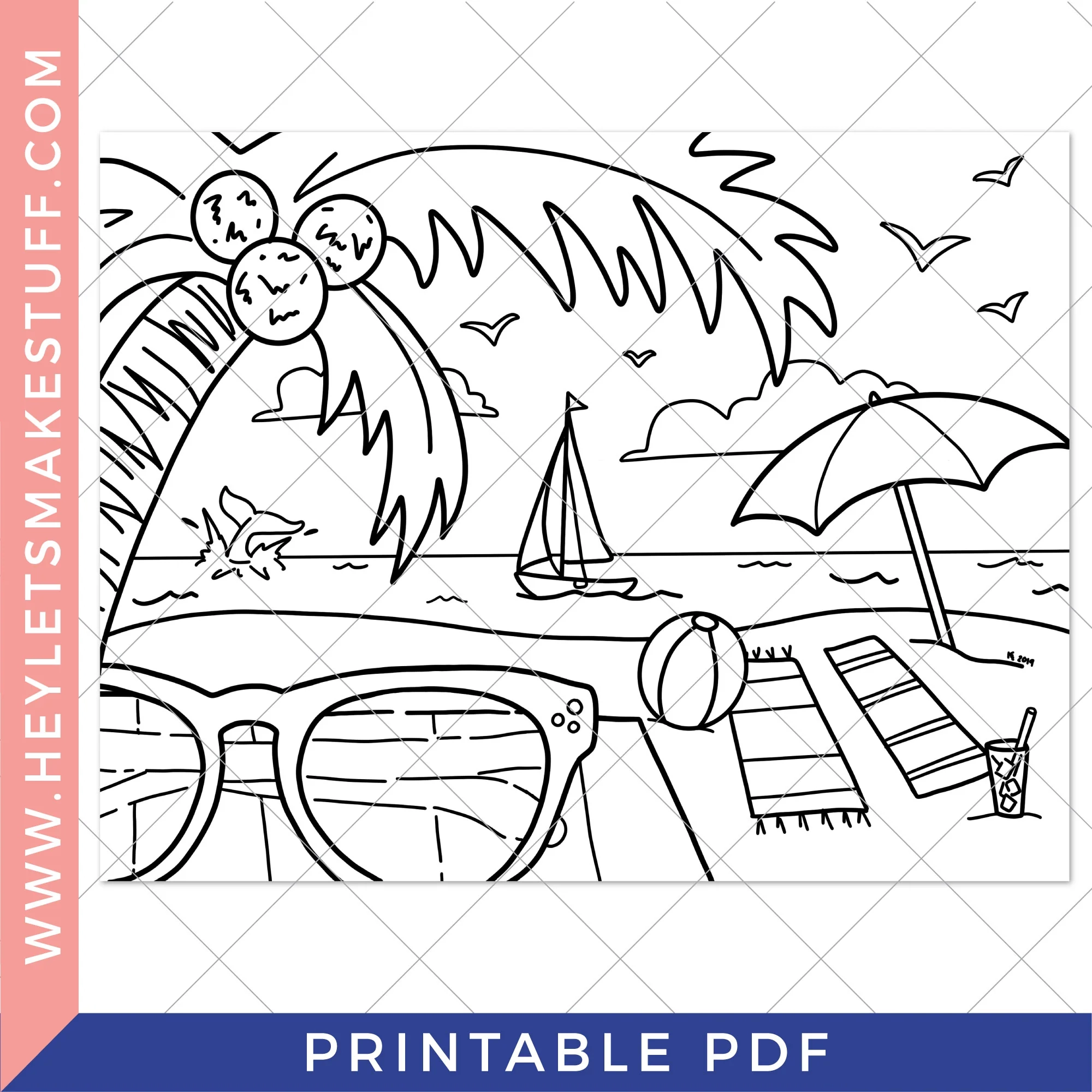 Printable Summer Coloring Page Hey Let s Make Stuff Printable Summer Coloring Page Hey Let s Make Stuff