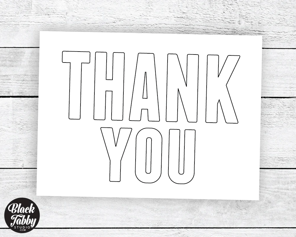 Printable Thank You Cards Greeting Cards Black Tabby Studio