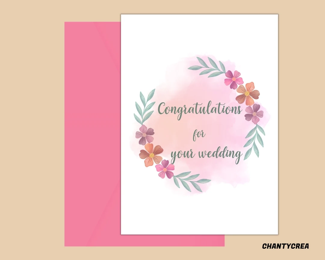 Printable Wedding Congratulations Card Wedding Congrats Card Congratulations For Your Wedding Newly Wed Card Instant Download Etsy