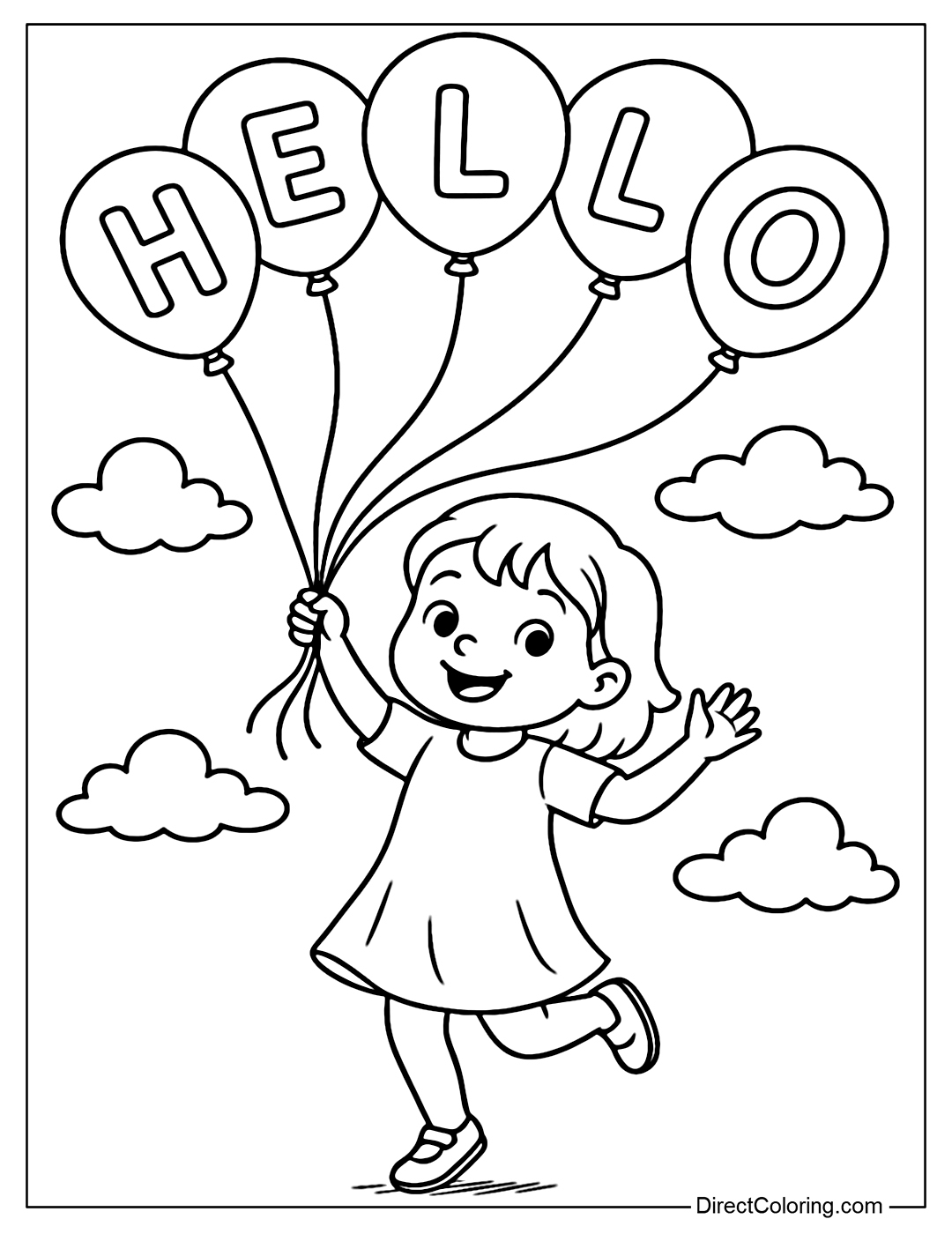Say Hello Coloring Pages Free PDF To Download And Print
