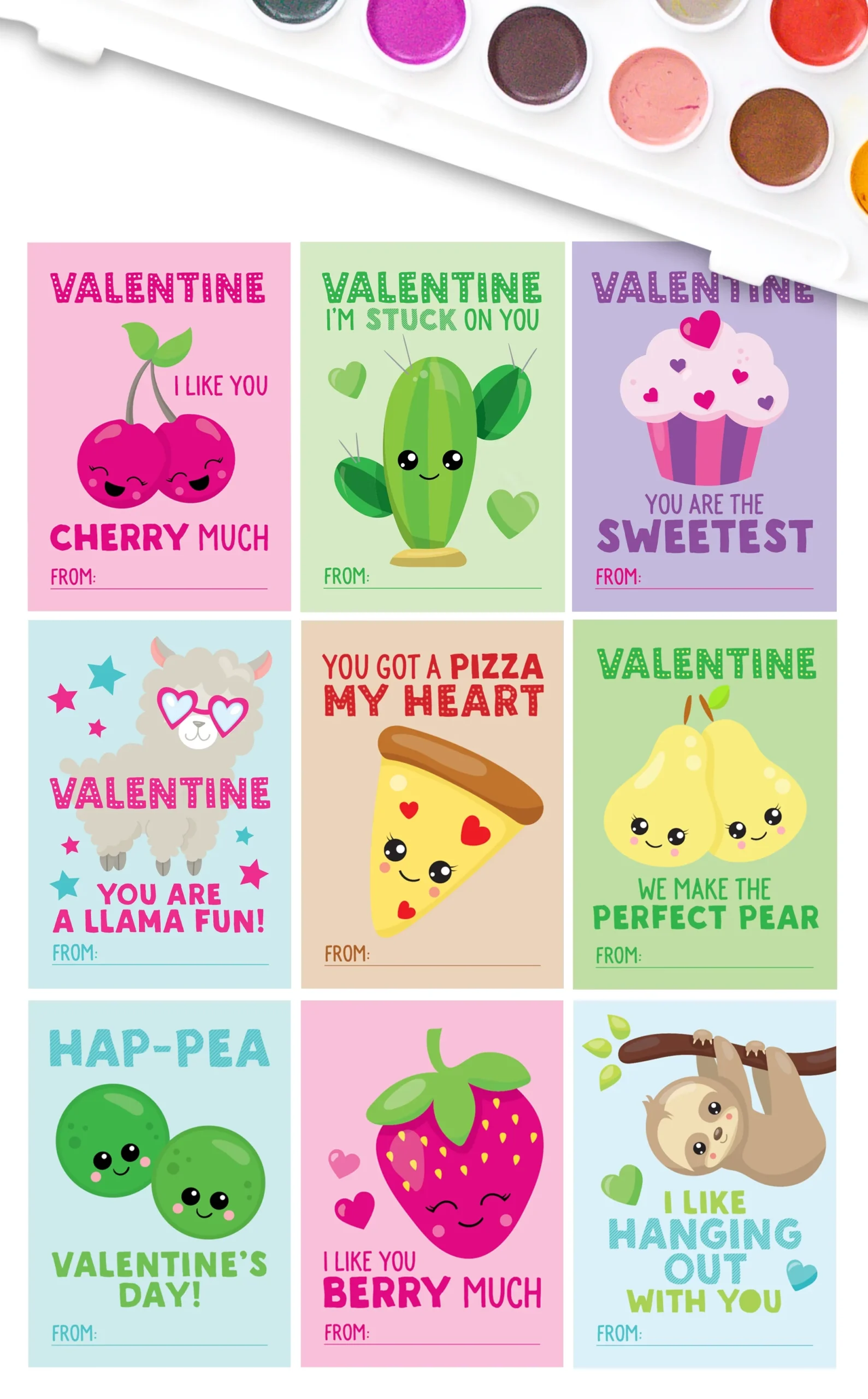 Set Of 9 Fun Valentine Cards For Kids Printable Classroom Valentines ARRA Creative Set Of 9 Fun Valentine Cards For Kids Printable Classroom Valentines ARRA Creative